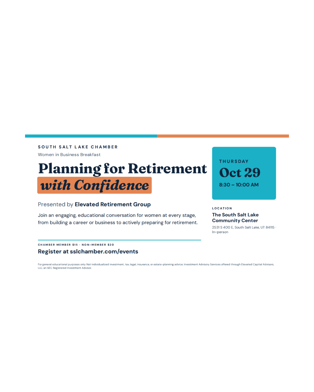 WIB Breakfast: Planning for Retirement with Confidence